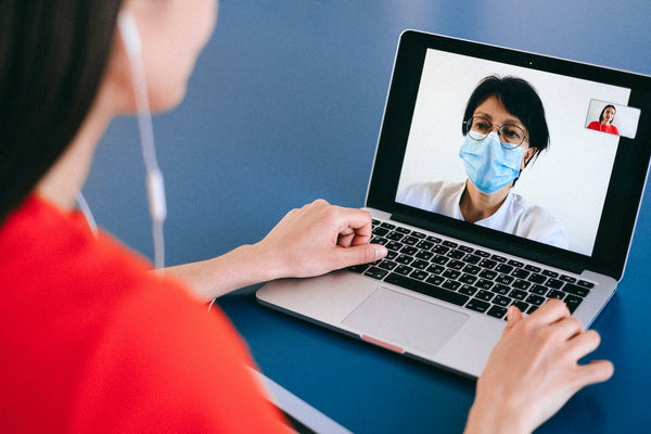 Modern Telehealth and Diabetes Care: Doctor and patient on a video call